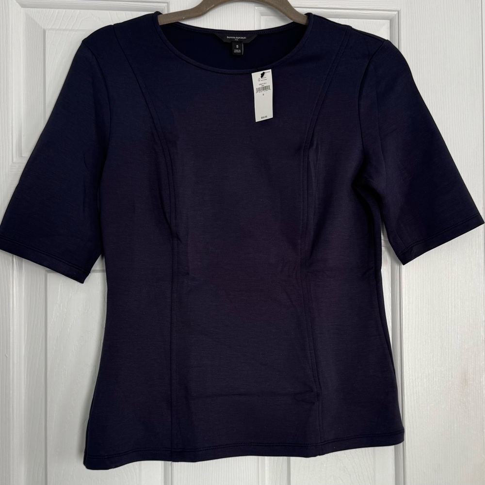 Banana Republic Navy Blue Short Sleeve Top